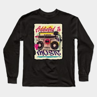 Vintage Radio Music 80s 90s Boombox Long Sleeve T-Shirt